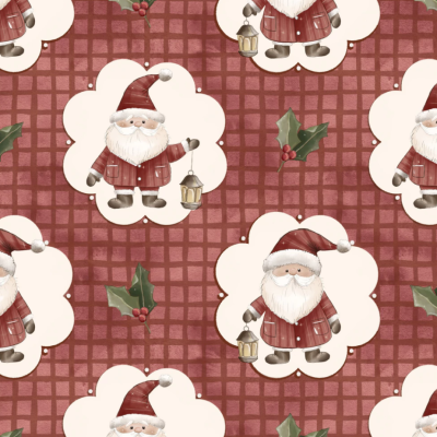 FUXICOS E FRICOTES | Natal dos Sonhos | Pai Natal fundo Xadrez Vermelho