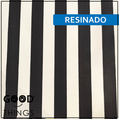 Tecido Resinado | Riscas Largas Pretas