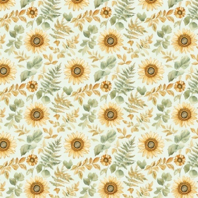 Tecido Girassóis e Folhas