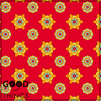 Retalho 40 x 150cm - EVA E EVA | Mandalas | Pequena fundo Vermelho