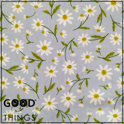 Tecido Algodão Orgânico | Malmequeres fundo Azul