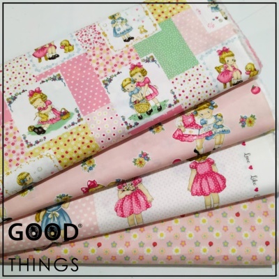 QUILT GATE FABRICS | Margret & Sophie | Squares Pink