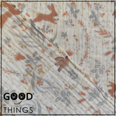 Musselina | Double Gauze | Coelhinhos fundo Floral