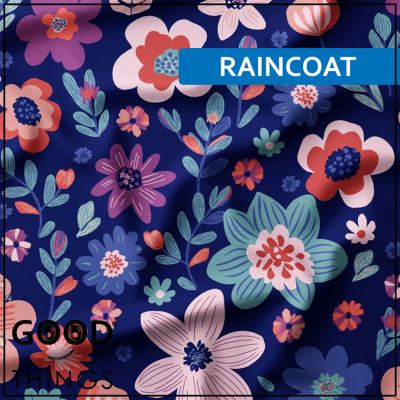 Tecido Gabardine | Floral fundo Azul