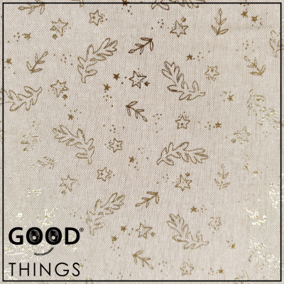 Tecido Azevinho Dourado fundo Alinhado