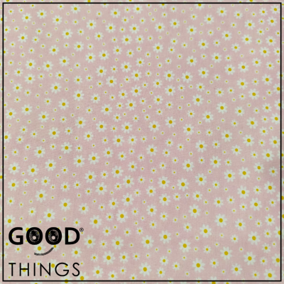 Tecido Pequenas Margaridas fundo Rosa Claro