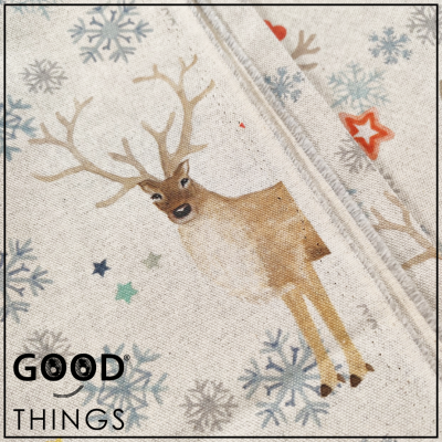 Linho Alentejano | Renas fundo Cinza Claro