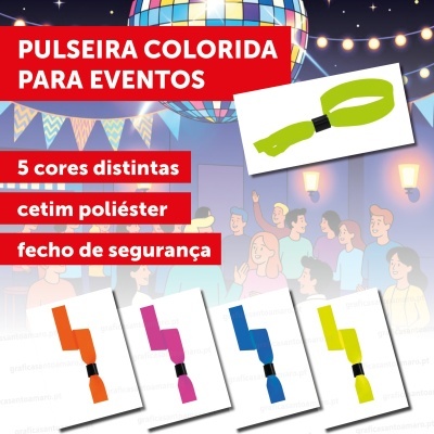 Pulseira colorida para eventos