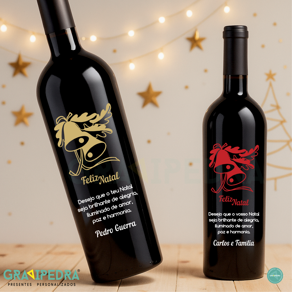Garrafa de vinho personalizada para Natal/Ano Novo - GNA10 Garrafa de vinho personalizada para Natal/Ano Novo - GNA10