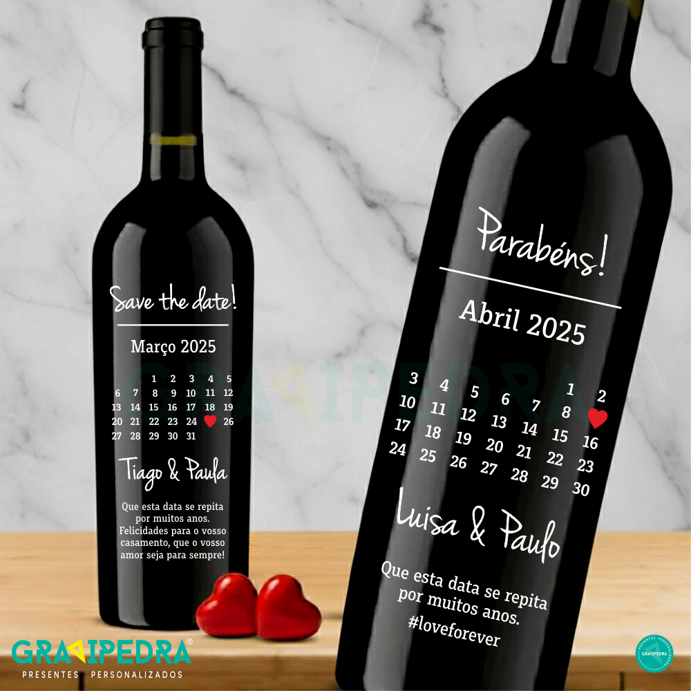 Garrafa de vinho personalizada - Dia Importante - GCN17 Garrafa de vinho personalizada - Dia Importante - GCN17