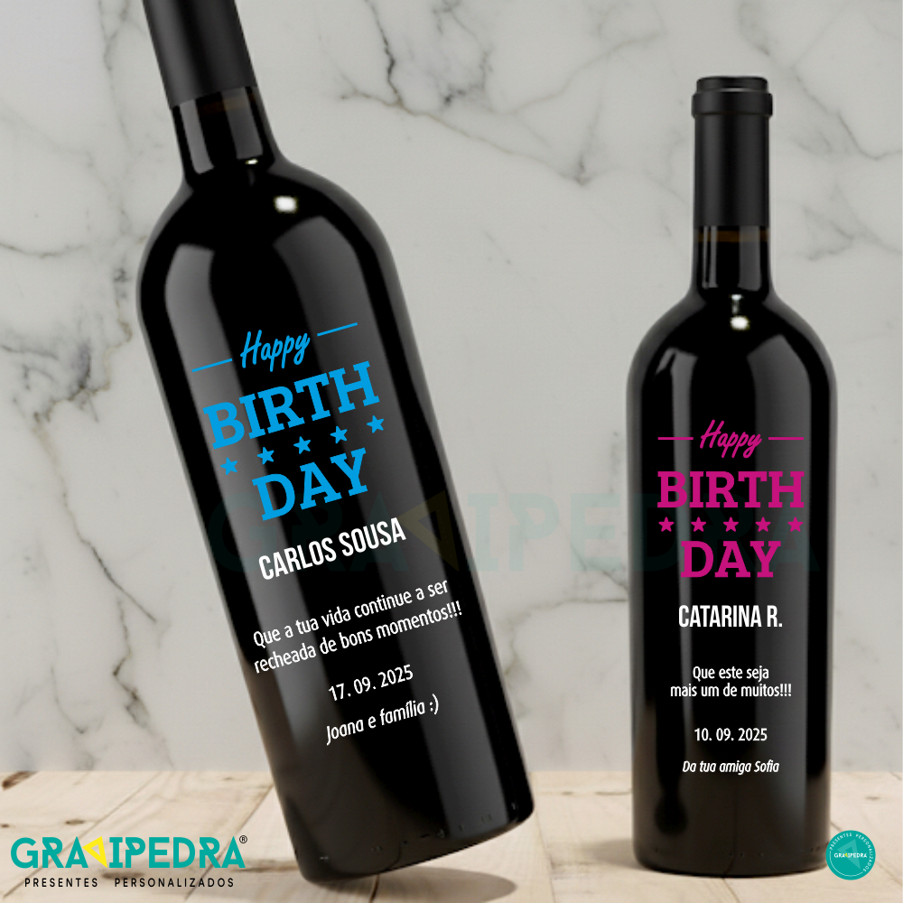 Garrafa de vinho personalizada para Aniversário - GFA55 Garrafa de vinho personalizada para Aniversário - GFA55