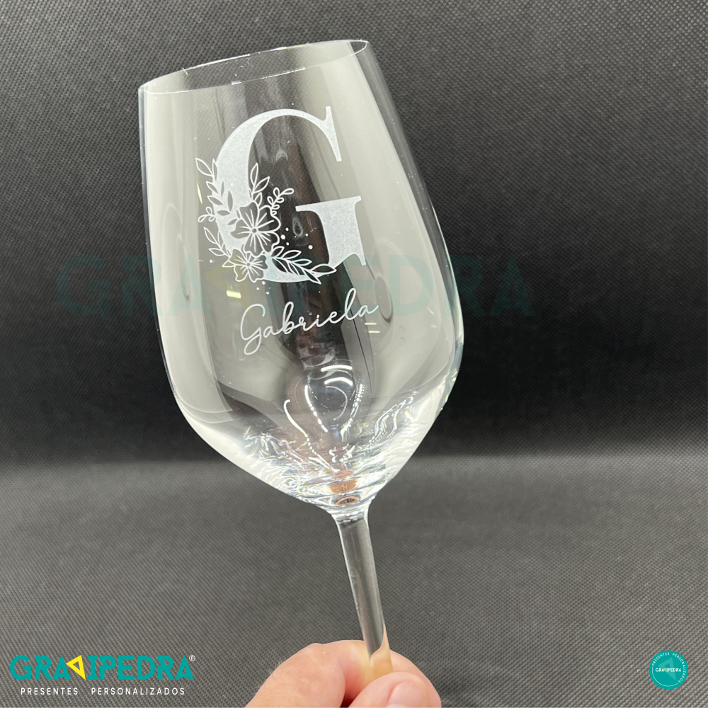Copo em vidro personalizado - Inicial Nome - CVFG08 Copo em vidro personalizado - Inicial Nome - CVFG08