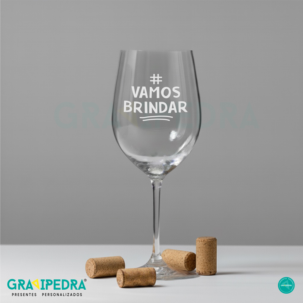 Copo em vidro personalizado - Vamos Brindar - CVDLTT02 Copo em vidro personalizado - Vamos Brindar - CVDLTT02