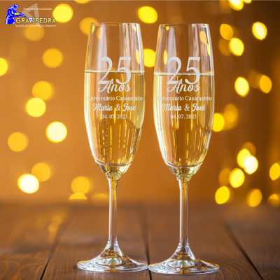 Pack 2 Copos em vidro personalizados - Anos Casamento - CVCN03F