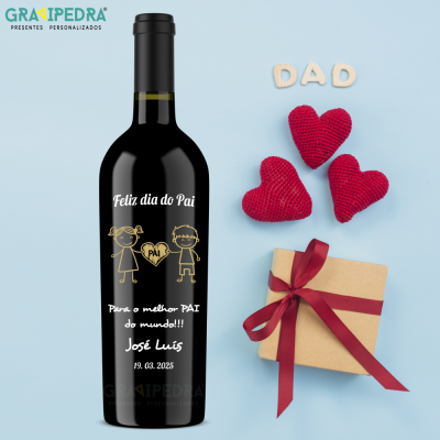 Garrafa de vinho personalizada - Dia do Pai - GDP03