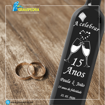 Garrafa de vinho personalizada para Casamento – GCN09