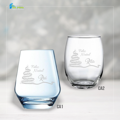 Copo em vidro personalizado Natal - CVNAD02