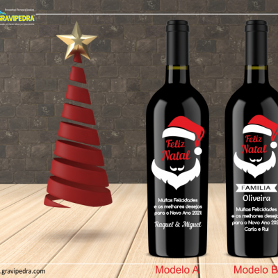 Garrafa de vinho personalizada para Natal/Ano Novo - GNA06