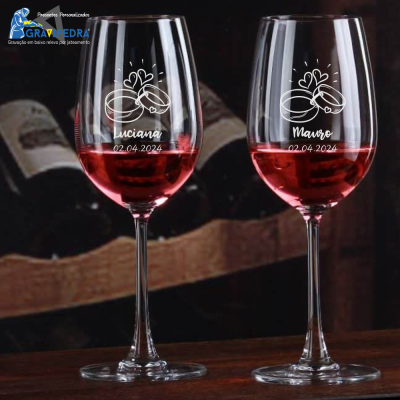 Pack 2 Copos em vidro personalizados - Noivos - CVCND07A