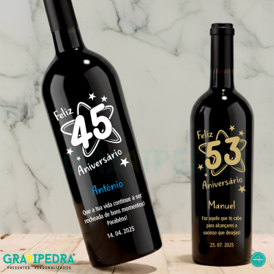 Garrafa de vinho personalizada - Aniversário - GFA57