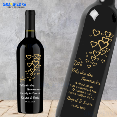 Garrafa de vinho personalizada - Namorados - GNV01