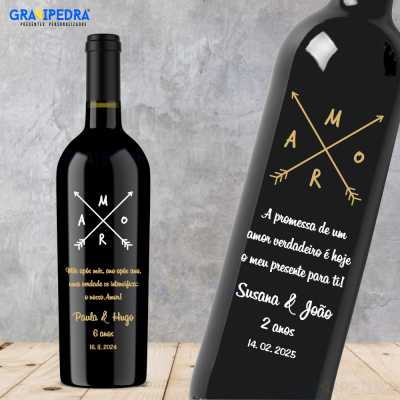 Garrafa de vinho personalizada - Amor/Love - GAL04