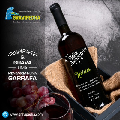 Garrafa de vinho personalizada para Aniversário - GFA47