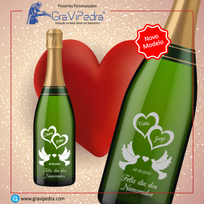 Garrafa de vinho personalizada - Namorados - GNV10