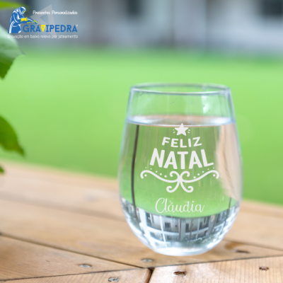 Copo em vidro personalizado Natal - CVNAD05