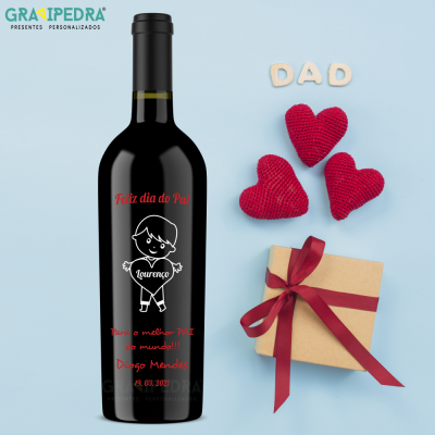 Garrafa de vinho personalizada - Dia do Pai - GDP05
