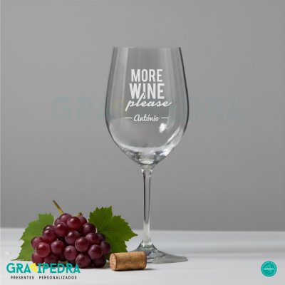 Copo em vidro personalizado - More Wine Please - CVDLTT12