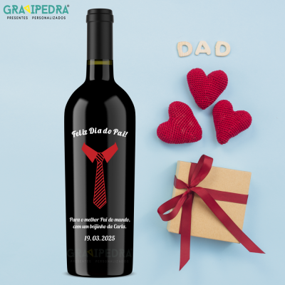 Garrafa de vinho personalizada - Dia do Pai - GDP07
