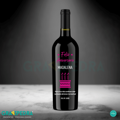 Garrafa de vinho personalizada para Aniversário - GFA18 Garrafa de vinho personalizada para Aniversário - GFA18