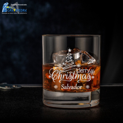 Copo em vidro personalizado Natal - CVNAD01