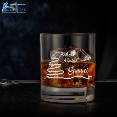 Copo em vidro personalizado Natal - CVNAD02
