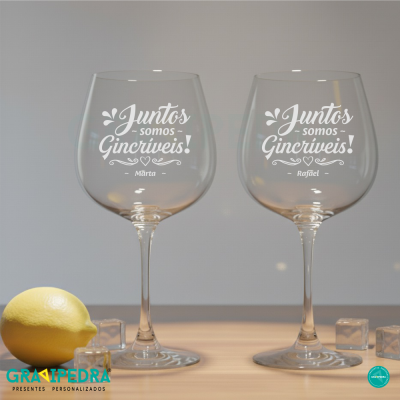 Pack 2 Copos Gin em vidro personalizados ''Gincriveis'' - CVGFG09