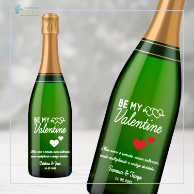 Garrafa de vinho personalizada - Namorados - GNV08 Garrafa de vinho personalizada - Namorados - GNV08