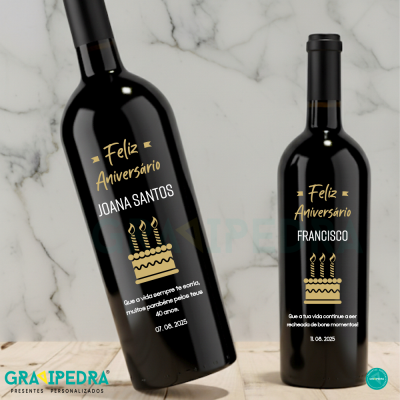 Garrafa de vinho personalizada para Aniversário - GFA18 Garrafa de vinho personalizada para Aniversário - GFA18