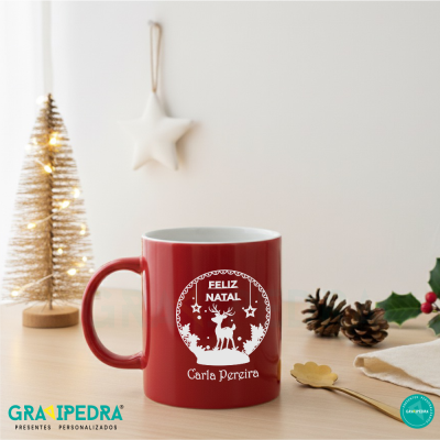 Caneca em Cerâmica personalizada - Natal - CLNAD06