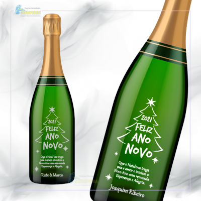 Garrafa de vinho personalizada para Natal/Ano Novo - GAN01 Garrafa de vinho personalizada para Natal/Ano Novo - GAN01