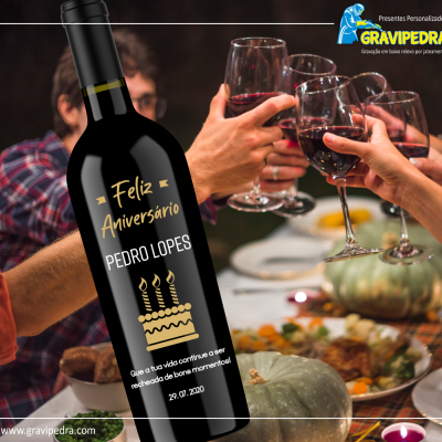 Garrafa de vinho personalizada para Aniversário - GFA18 Garrafa de vinho personalizada para Aniversário - GFA18