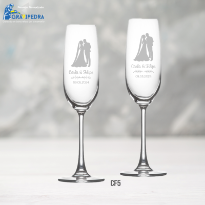 Pack 2 Copos em vidro personalizados - Noivos - CVCND19A