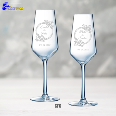 Pack 2 Copos em vidro personalizados - Floral - CVCN16F