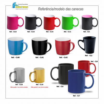 Caneca em louça personalizada com gravação em baixo relevo - CLCN16