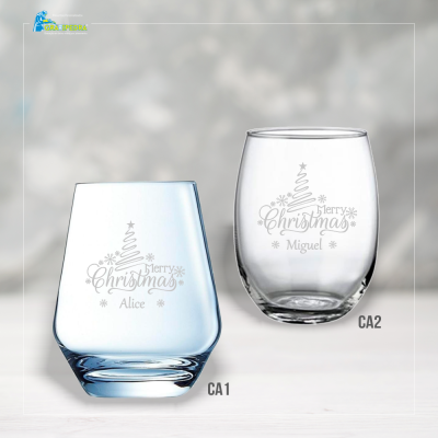 Copo em vidro personalizado Natal - CVNAD01