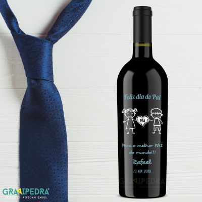 Garrafa de vinho personalizada - Dia do Pai - GDP03