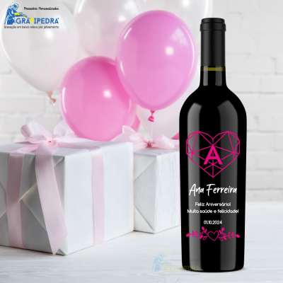 Garrafa de vinho personalizada para Aniversário - GFA28