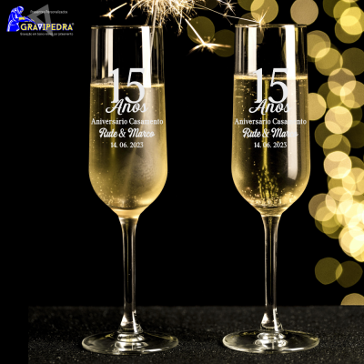 Pack 2 Copos em vidro personalizados - Anos Casamento - CVCN03F
