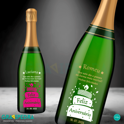 Garrafa de vinho personalizada para Aniversário - GFA40