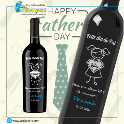 Garrafa de vinho personalizada - Dia do Pai - GDP01